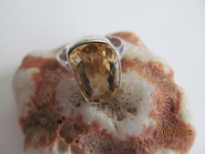 Citrine natural stone Ring set in 925 Sterling Silver, Size 9 2866 