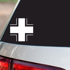 Christian Cross Sticker Jesus Religious S15 all chrome and regular vinyl colors