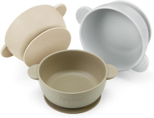 3 Pack Baby Bowls with Suction Stay Put Silicone Food Bowl