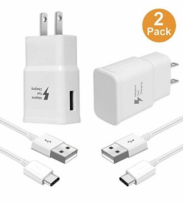 2x Adaptive Rapid Fast Wall Charger Type-C Cable For Samsung Galaxy S8 S9 Plus