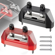 2PCS 5/16" M8 Dual Stud Bus Bar 12-48V 150A-250A Power Distribution Block –... 