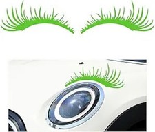 2 PCS Car Headlight Eyelash Dcals, Cute Waterproof Reflective PE Color: Green