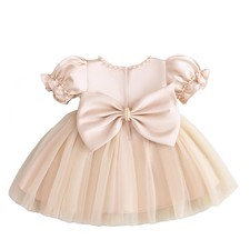 Baby Flower Girls Dress Wedding Guest Satin Birthday Party Formal Pageant Tul...