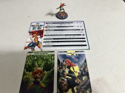 Marvel Crisis Protocol Tigra painted With Character & Tactic Cards