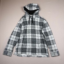 Hollister black gray plaid fleece