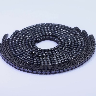 4-5mm Black Moissanite Tennis Chain Necklace Hip-hop Men316 Stainless Steel