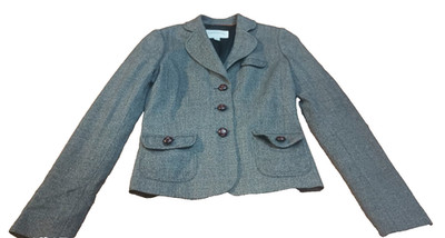 Women's Banana Republic Tweed Jacket Size 0 Wool Blend Stretch