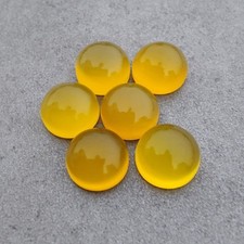 Natural Yellow Chalcedony Round Cabochon Polished Gemstone For Jewelry Craft