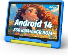 10" WIFI Kid Tablet Android 14 FHD 64GB Tablet Octa-Core Processor Dual Camera