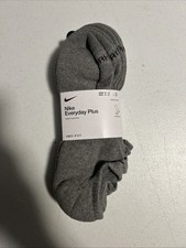 Nike Everyday Plus Lightweight No-Show 3 Pair Socks, Grey, 8-12 Men/10-13 Women