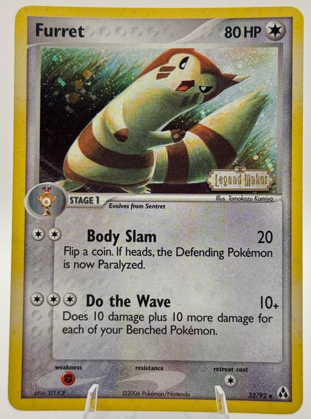 Furret Legend Maker 33/92 - Stamped Reverse Holo Uncommon Pokemon Card TCG - NM