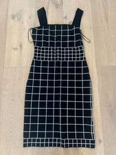Milly Jacquard Windowpane Column Dress in Black/ White Size Large - New w/ Tags