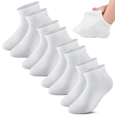 4 Pairs Extra Wide Diabetic Socks Low Cut Thin Bariatric Sock Non Binding White
