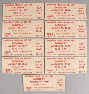 9 WOODSTOCK 1969 Rock & Roll Music Concert Sequential UNUSED Admission Tickets