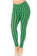 Buttery Smooth Houndstooth Extra Plus Size Leggings - 3X-5X