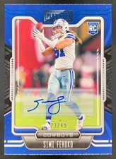 Simi Fehoko 2021 Panini Playbook Signatures Platinum RC Auto Cowboys /49