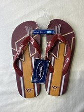 Forever Collectibles Virginia Tech Hokies Flip Flops Adult XS NWT E3