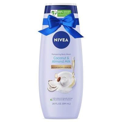 NIVEA Coconut and Almond Milk Body Wash with Nourishing Serum, 20 Fl Oz Bottle