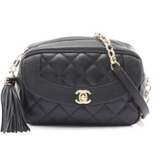 Chanel Diana Flap Lambskin Shoulder Bag Women Black One Size 679224