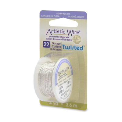 , 22 Gauge / .64 mm Silver Plated Tarnish Resistant Colored Copper Craft Wire, R