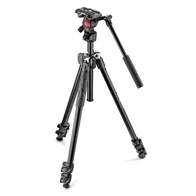 Manfrotto - 290 Tripod with Fluid Video Head - Black !! NEW IN BOX!!