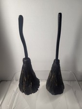 2 Black/Gold witch's broom Witch's brooms 12.5 inch , Halloween, Decor