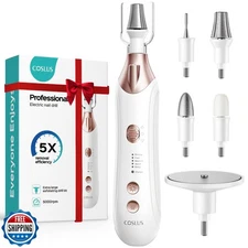 COSLUS Professional Manicure Pedicure Kit, 5-in-1 Electric Nail File for Toen