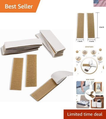 15 Sets Beige Hook and Loop Strips with Adhesive 1 inch Width Strong Tan Adhe...