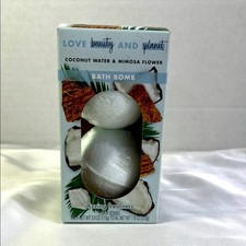 Love beauty and Plant Coconut Water  Mimosa Flower Bath Bomb Fizzing Freshness