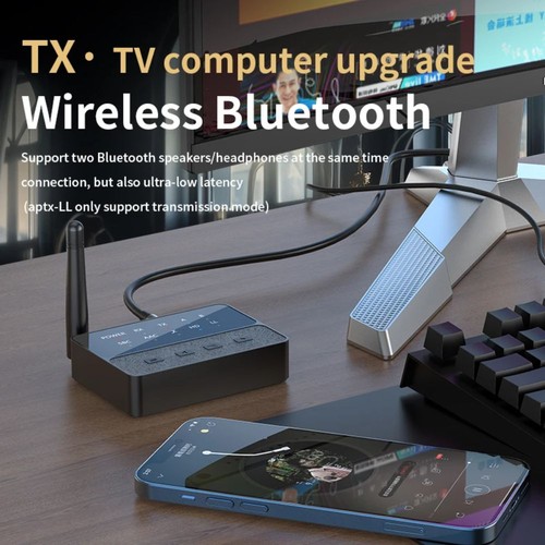 TV to 2 Wireless Headphones Bluetooth 5.3 Transmitter Receiver PC - Zdjęcie 6 z 11