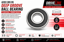 Image of 6203 2RS Dunlop Deep Groove Ball Bearing 17x40x12mm Rubber Sealed Bearing