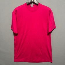 Vintage Fruit of the Loom Pink Single Stitch T Shirt Made in USA Mens XL Blank