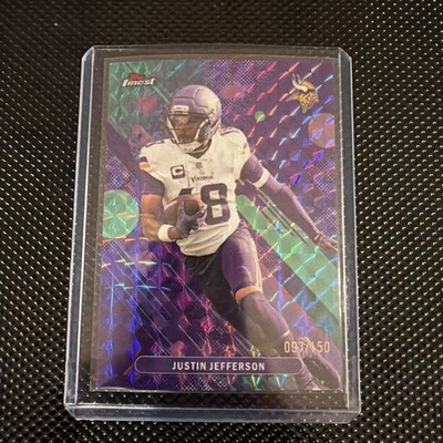 2025 Topps Finest-Justin Jefferson Purple Geometric Refractor /150 #90 Vikings