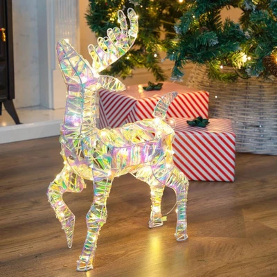 THE BENROSS GROUP The Christmas Workshop Iridescent Light up Reindeer/Bright White Christmas Light