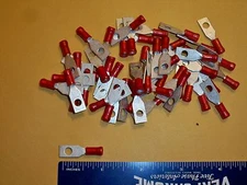50pc  LUG TERMINAL RED INSULATED FOR 22-16 AWG  1/8" HOLE