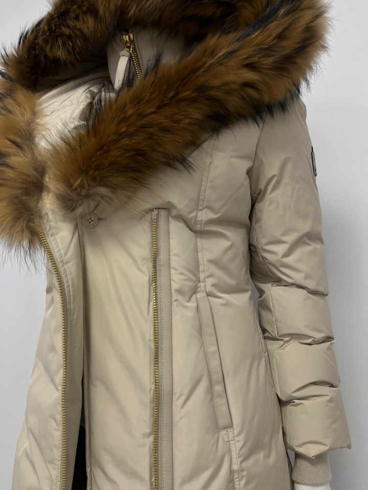 Mackage Ladies ADALI Down Coat W/ Natural Fur TrenchGold Size M NWT eBay