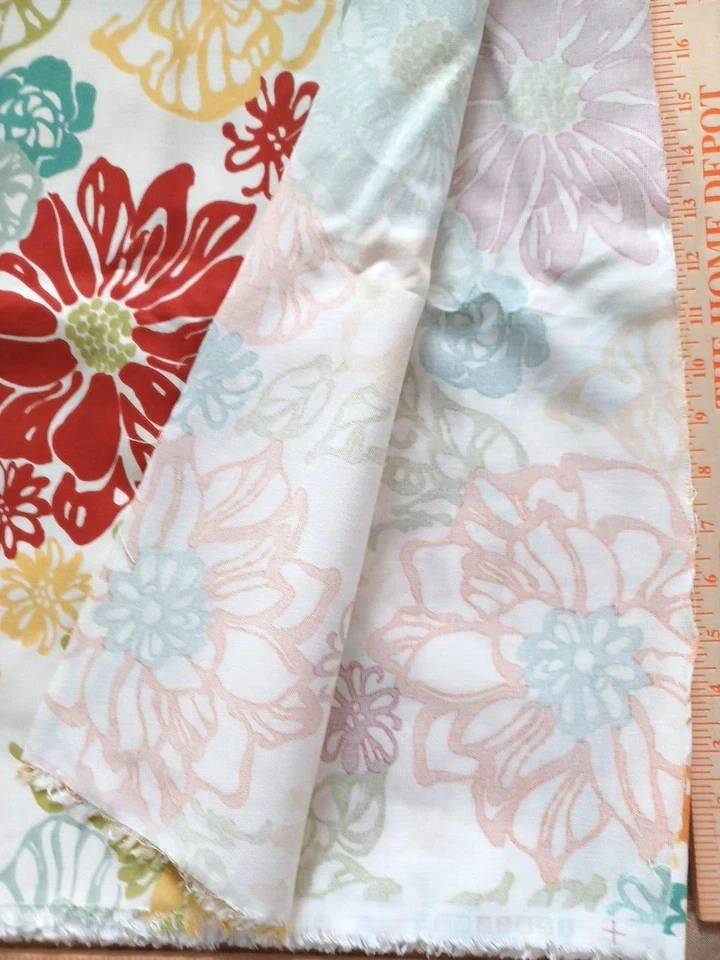 Richloom Colorido Floral Pato Lona Decoración Hogar Tela Algodón Pc 4 Yardas x 44" Foto 4 de 4