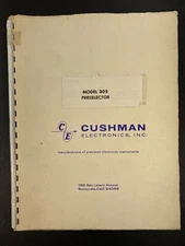 CUSHMAN 305 PRESELECTOR for CE-3 & CE-7 Communications Monitors MANUAL