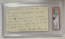 MLB Buck Leonard HOF Signed Slabbed Index Card PSA DNA 160