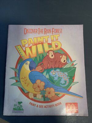 Discover the rain forest paint it wild paint & see activity book McDonald s 