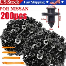 200pcs Bumper Clips 8mm Plastic Rivet Fastener Mud Flaps Fender Push for NISSAN