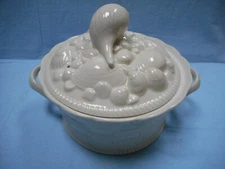 Carbone Sea Shells on Basket White Porcelain Covered Tureen Casserole