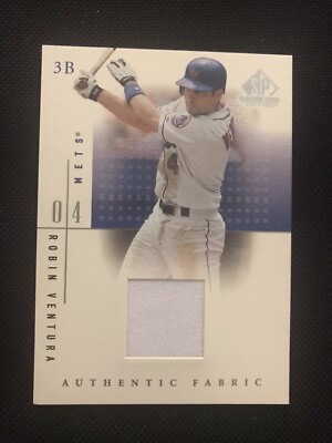ROBIN VENTURA CERTIFIED AUTHENTIC GAME USED JERSEY CARD NEW YORK METS