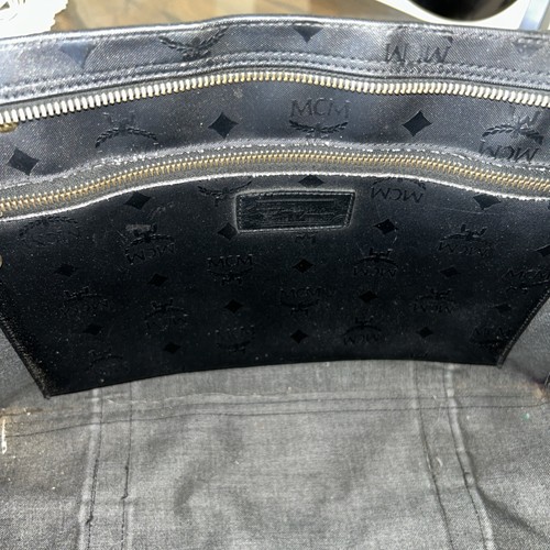 Authentic Large Double Strapped Shoulder Ladies Bag In Black By MCM. - Picture 6 of 8