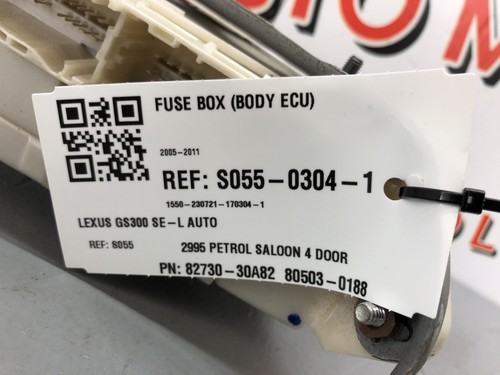 Lexus Gs300 Se-l Auto 2009 3.0 Fuse Box 82730-30A82 80503-0188 - Picture 7 of 8