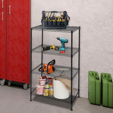 4-Tier Steel Freestanding Garage Storage Shelving Unit Black 19.69 In. W X 31.5