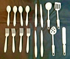Vintage Plastic Toy Flatware Children's Pretend Kitchen Utensil Lot