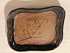 Braunschweig Studio Pottery Square Tray Trinket Dish Cattails, Made in Iowa USA
