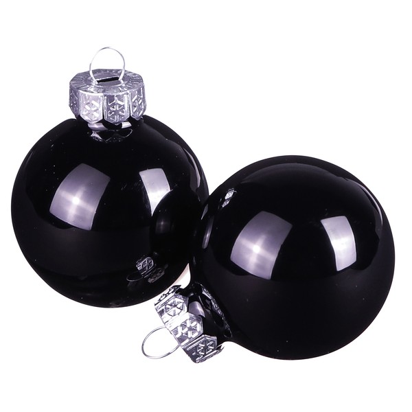 Schwarze Weihnachtskugeln Glas Ø4Cm 24 St – Elegante Baumkugeln Deko, 24 StüCk-image