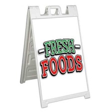FRESH LOCAL PRODUCE Signicade 24x36 Aframe Sidewalk Sign Banner Decal GREENS